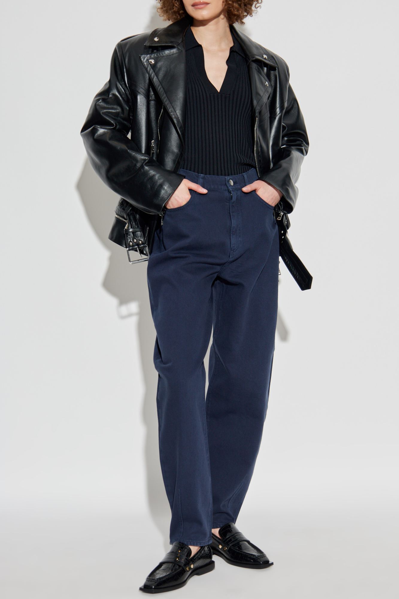 パンツ EMPORIO ARMANI Woman Pants Blue EW001145AF10206 UB115 Navy blue High-waisted jeans Emporio Armani - Vitkac Canada